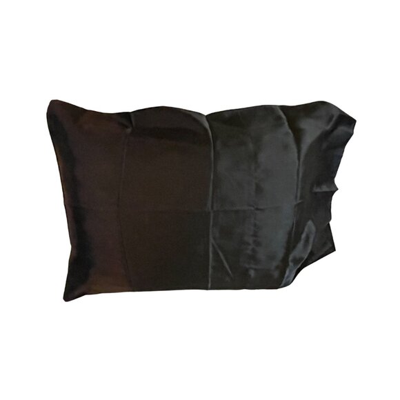 Vintage Luxury Linens Pillowcases Set of 2 Standard Size Used Black Luxury Satin - Picture 5 of 15